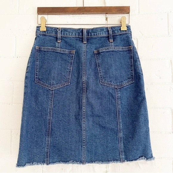 GAP Button Front Raw Hem Denim Midi Skirt 27 - Picture 4 of 7